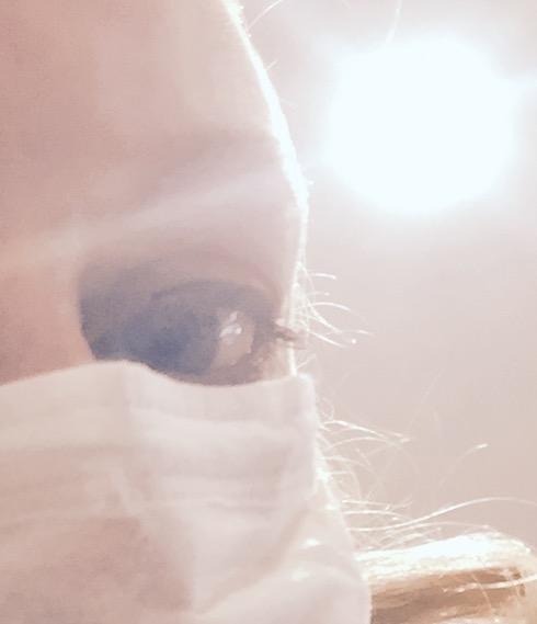 Mistress Clockwise in surgical mask